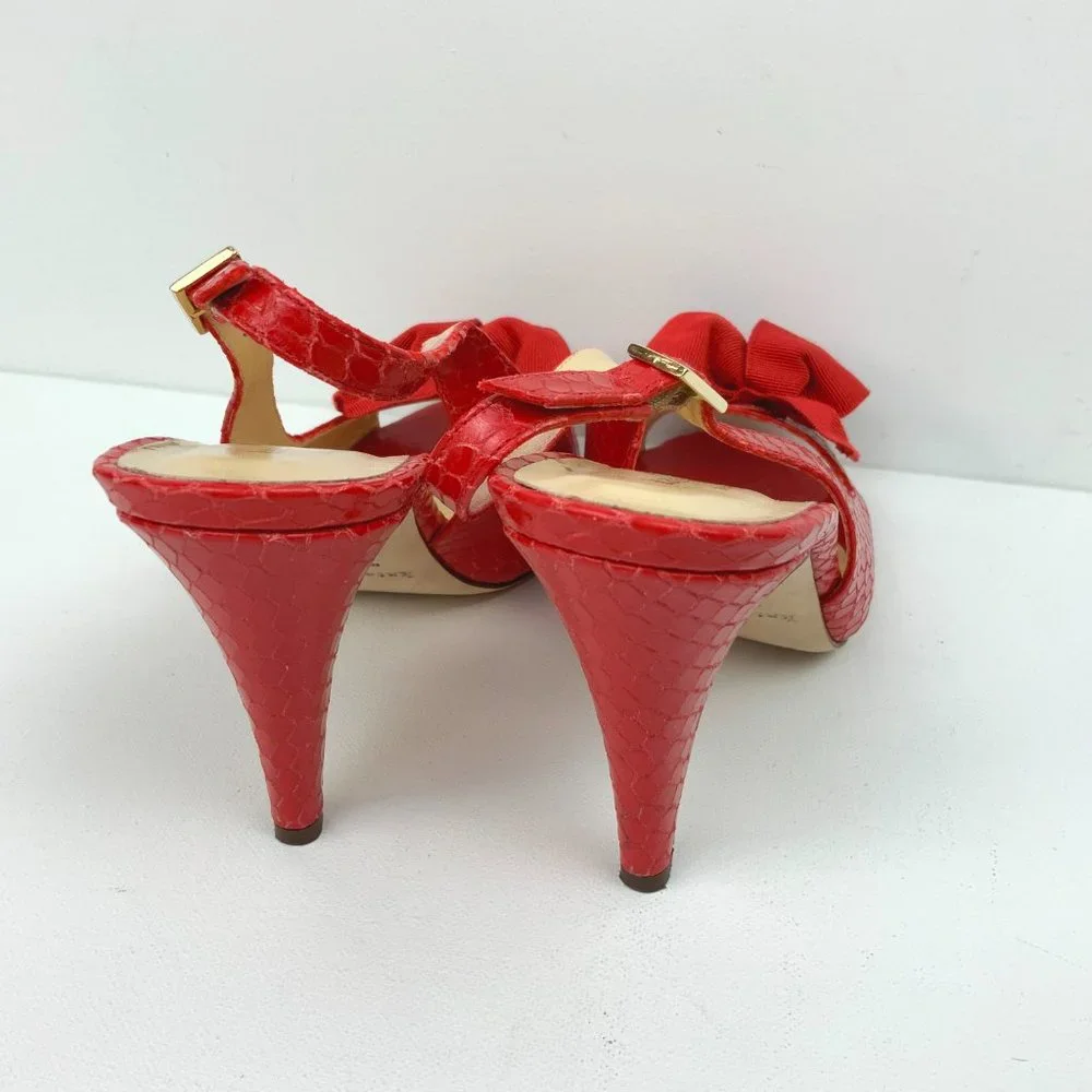 Kate Spade New York Scarlet Red Slingback Heels Pumps Italy Sz 9